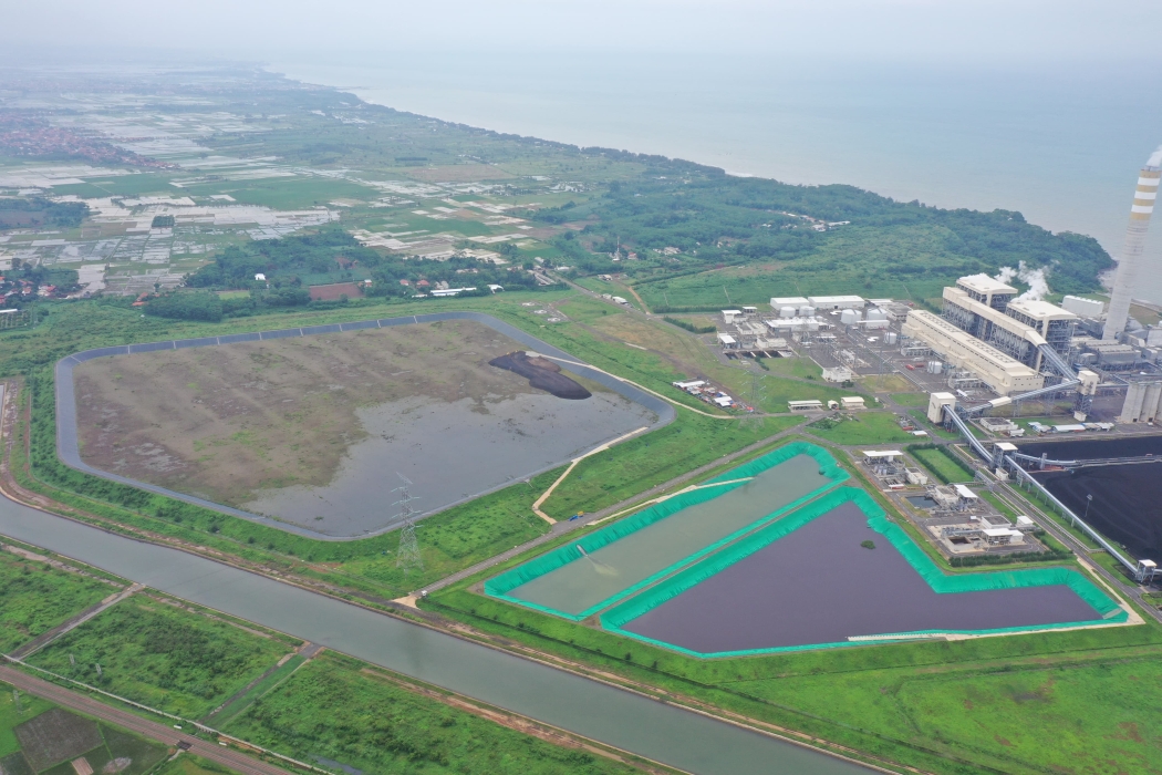インドネシア 火力発電所(100万kw×2基) 雨水調整池 地盤改良工事